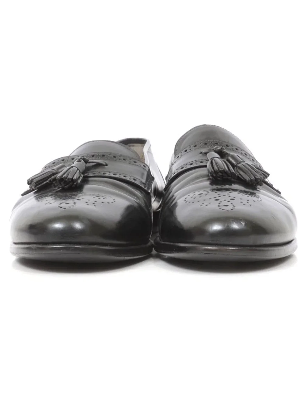 S2 by Santoni Mens 11EE Black Leather Tassle Loafers Dress Old Money Preppy Shoe